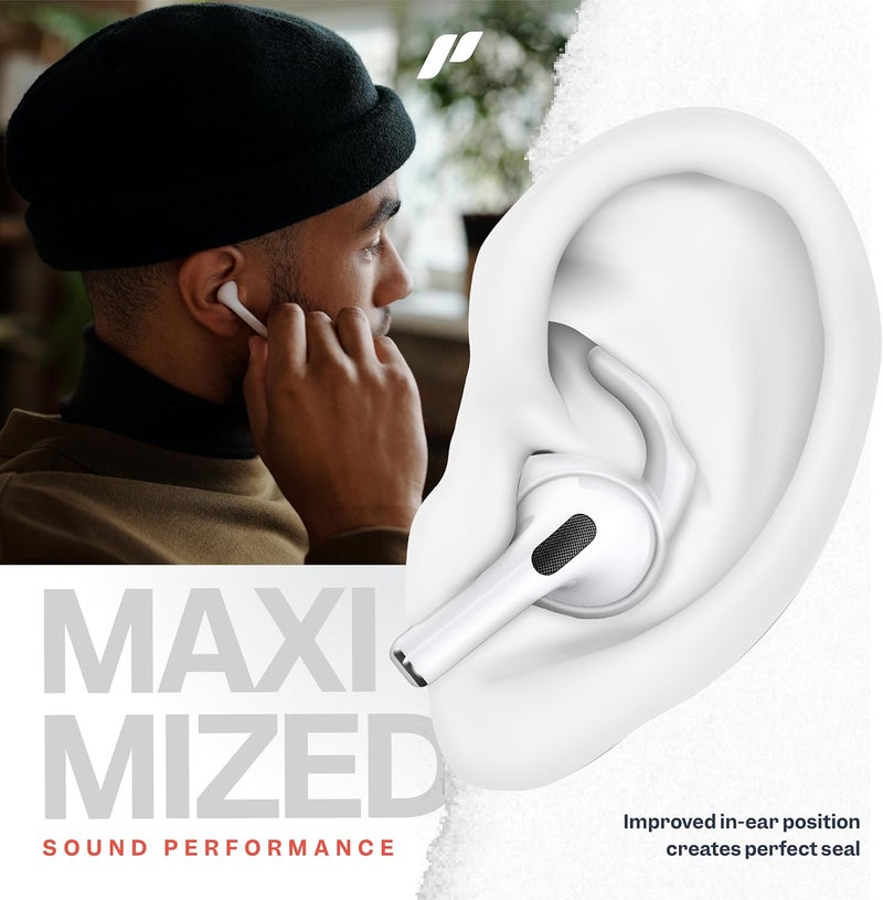 Proof Labs 4 Pairs for AirPods 4 Ear Hooks Covers [Added Storage Pouch] Accessories Compatible with Apple AirPods 4th Generation (White) - Image 5